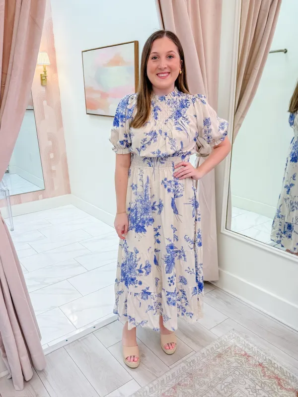 Blue Blossoms Maxi Dress sold by Mimosa