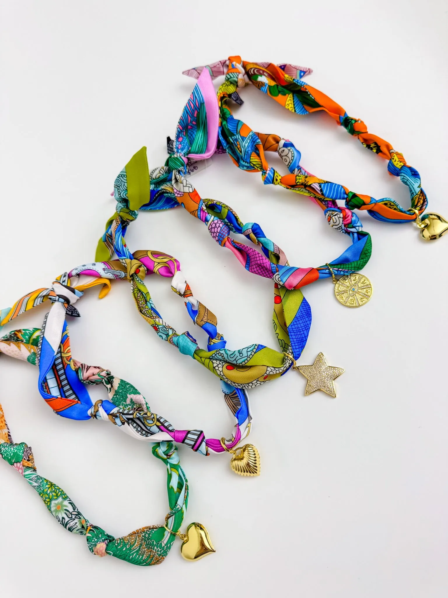 Knotted Scarf Necklace-Scallop Heart sold by Mimosa product image thumbnail 3