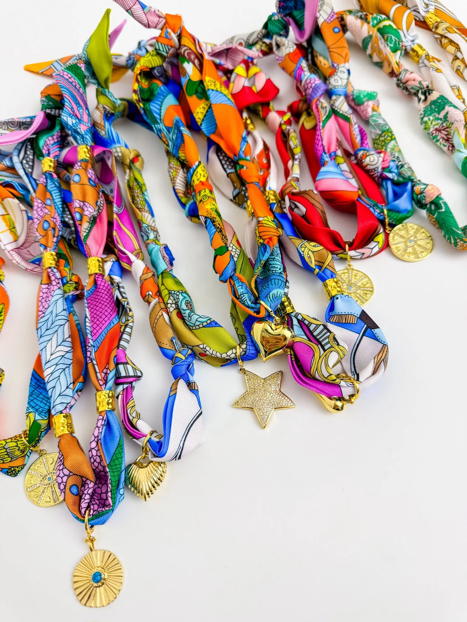 Knotted Scarf Necklace-Scallop Heart sold by Mimosa product image thumbnail 4