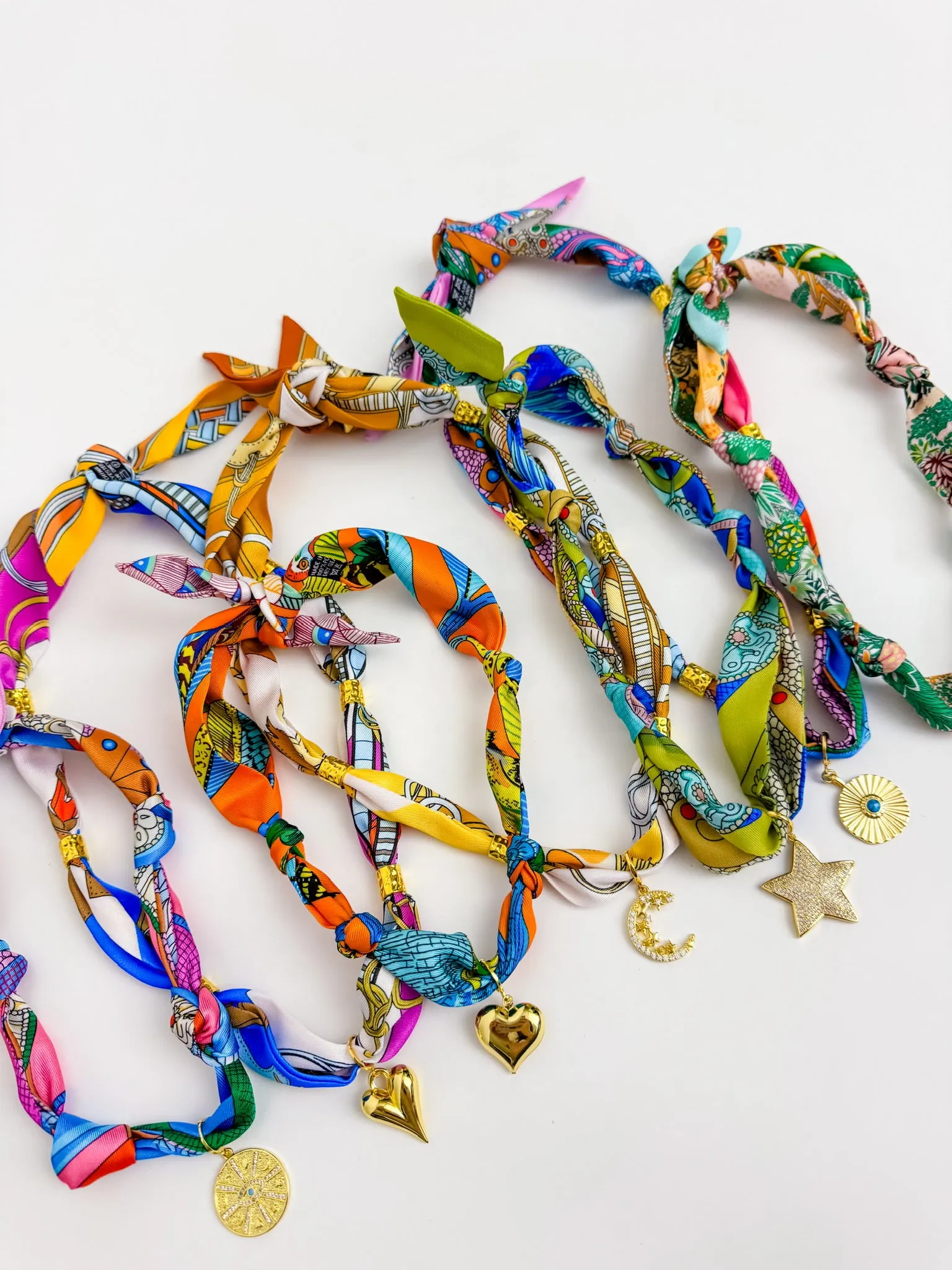 Knotted Scarf Necklace-Scallop Heart sold by Mimosa product image thumbnail 2