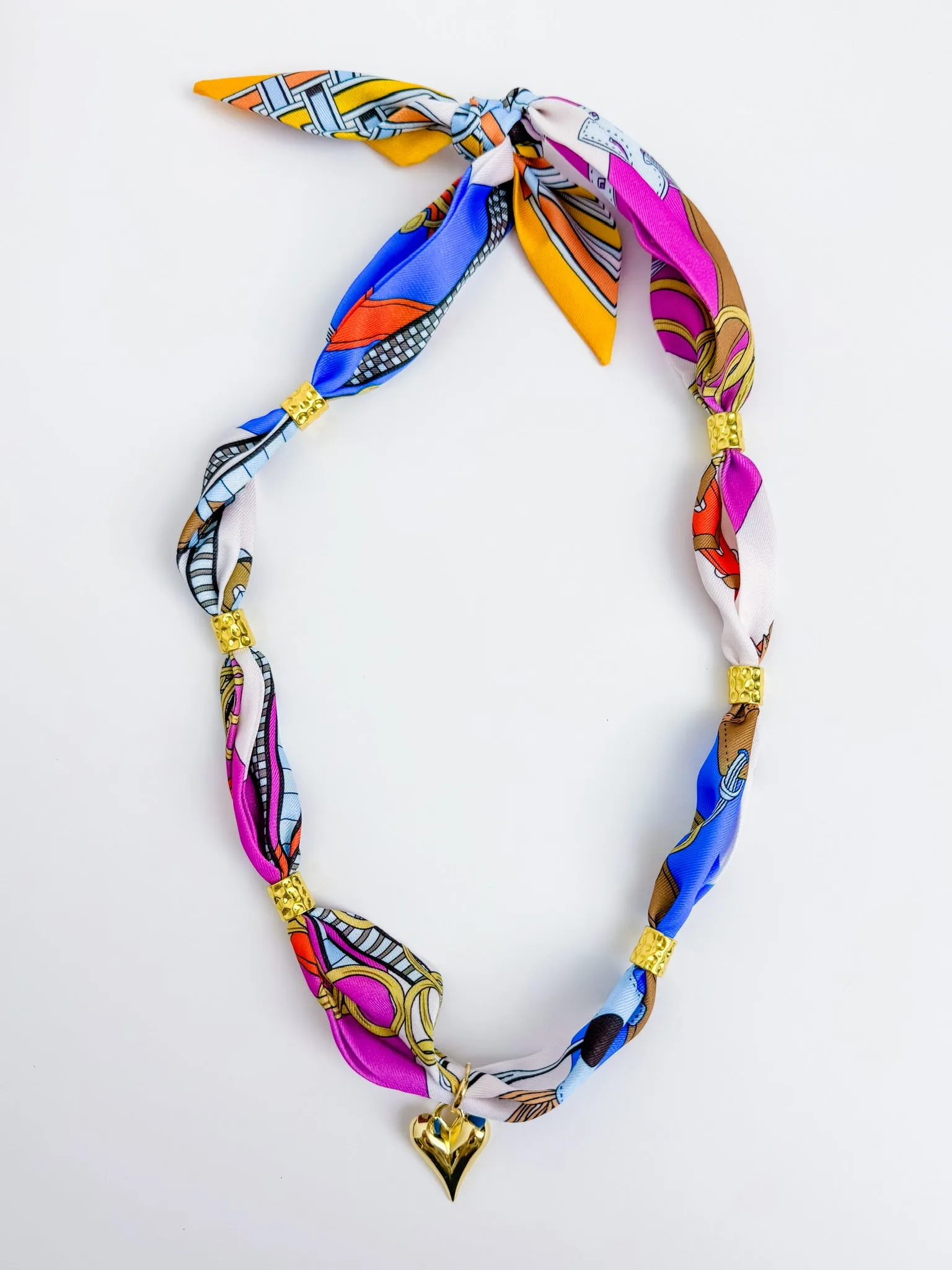 Gold Spacer Scarf Necklace-Happy Heart sold by Mimosa