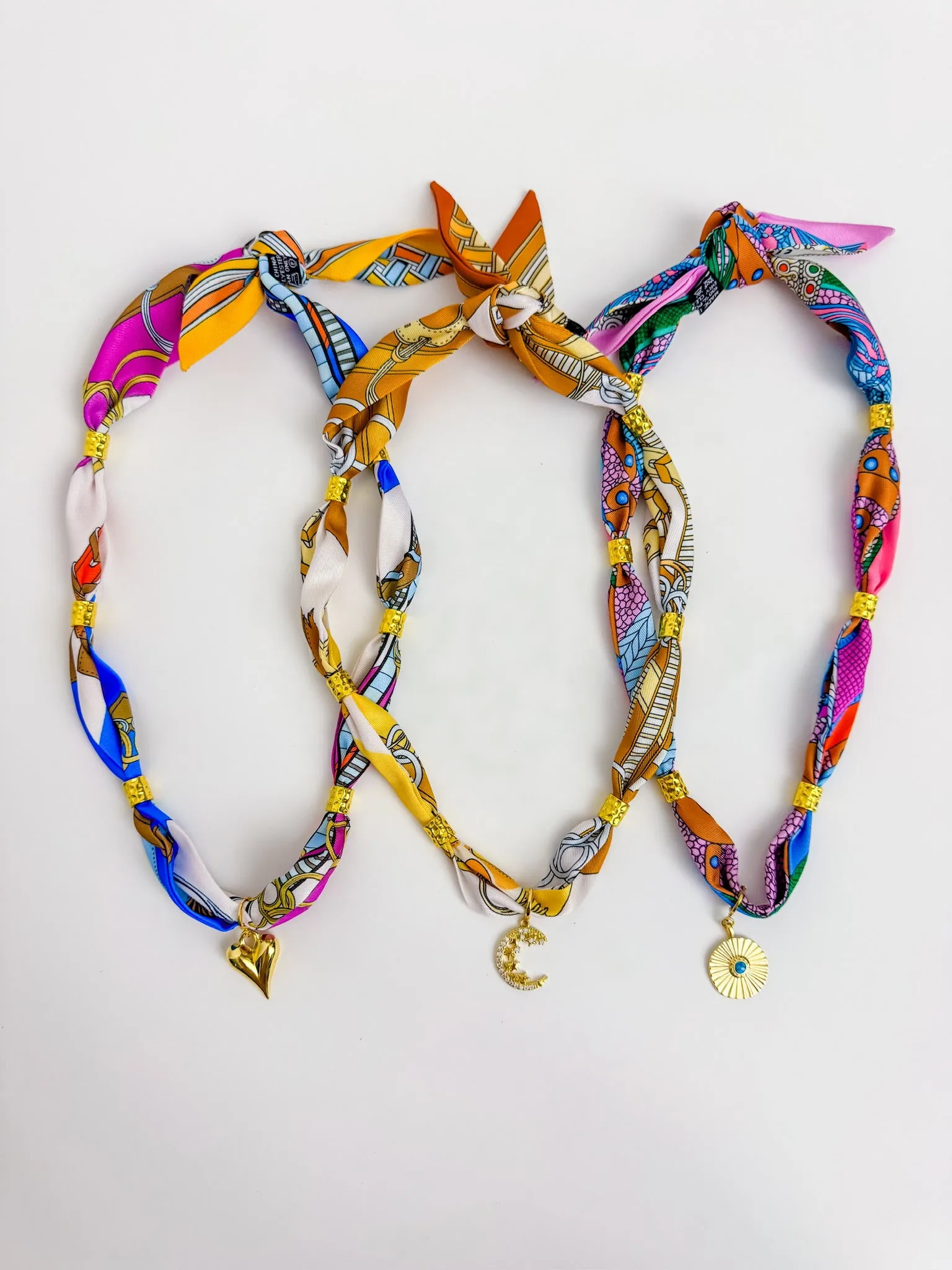 Gold Spacer Scarf Necklace-Happy Heart sold by Mimosa product image thumbnail 2