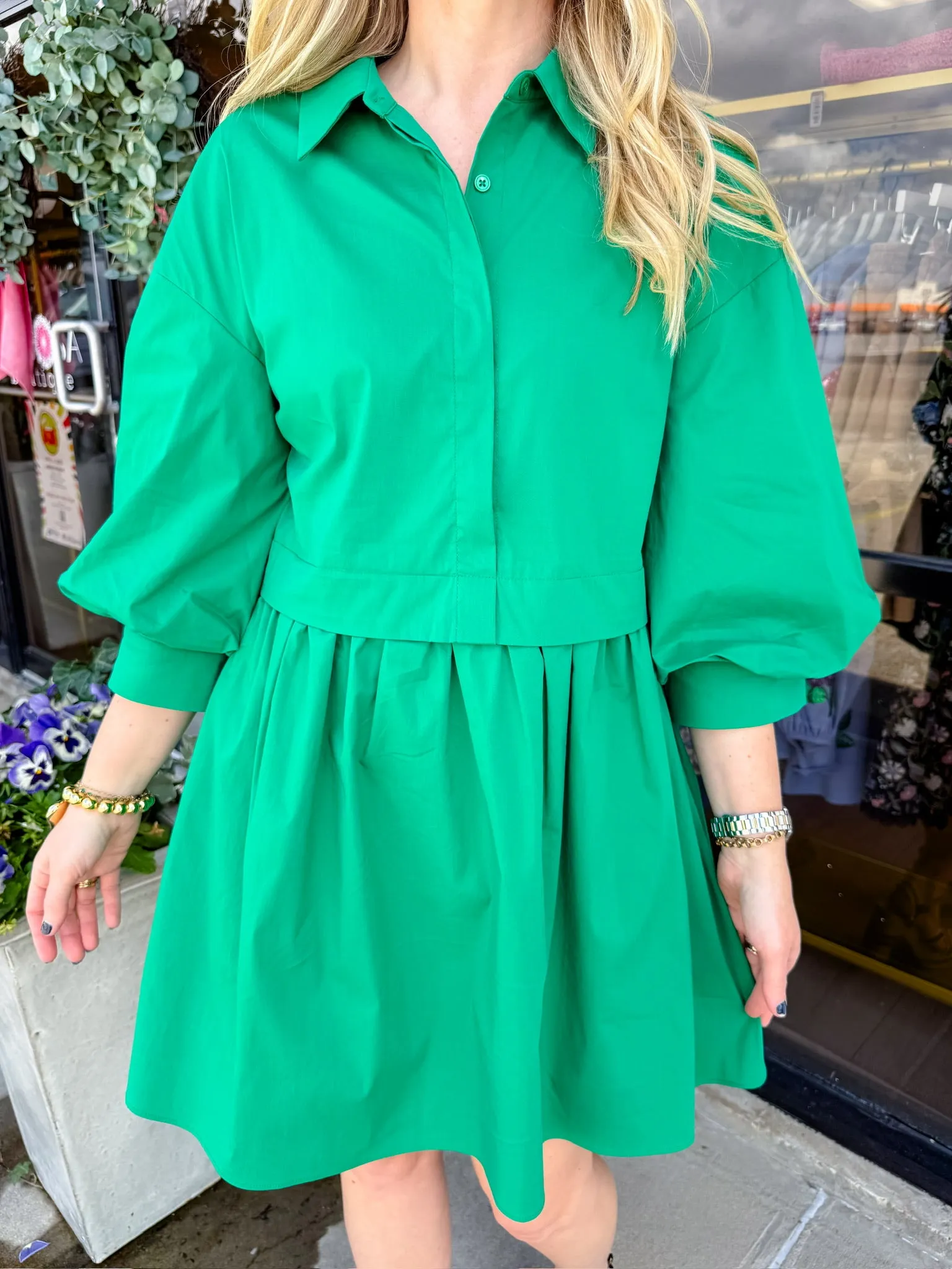Perry Puff Sleeve Shirt Dress sold by Mimosa product image thumbnail 2