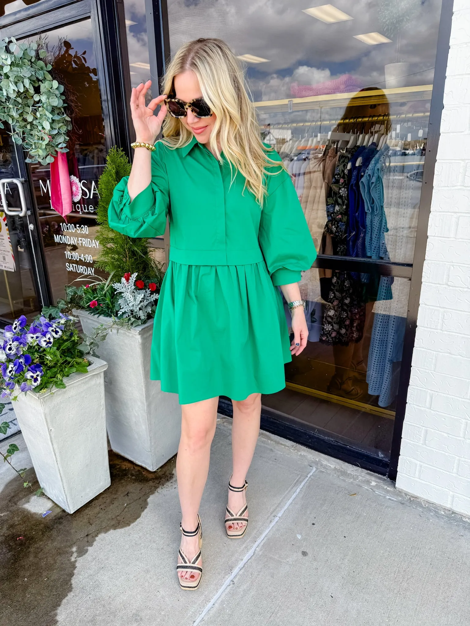 Perry Puff Sleeve Shirt Dress sold by Mimosa product image thumbnail 4