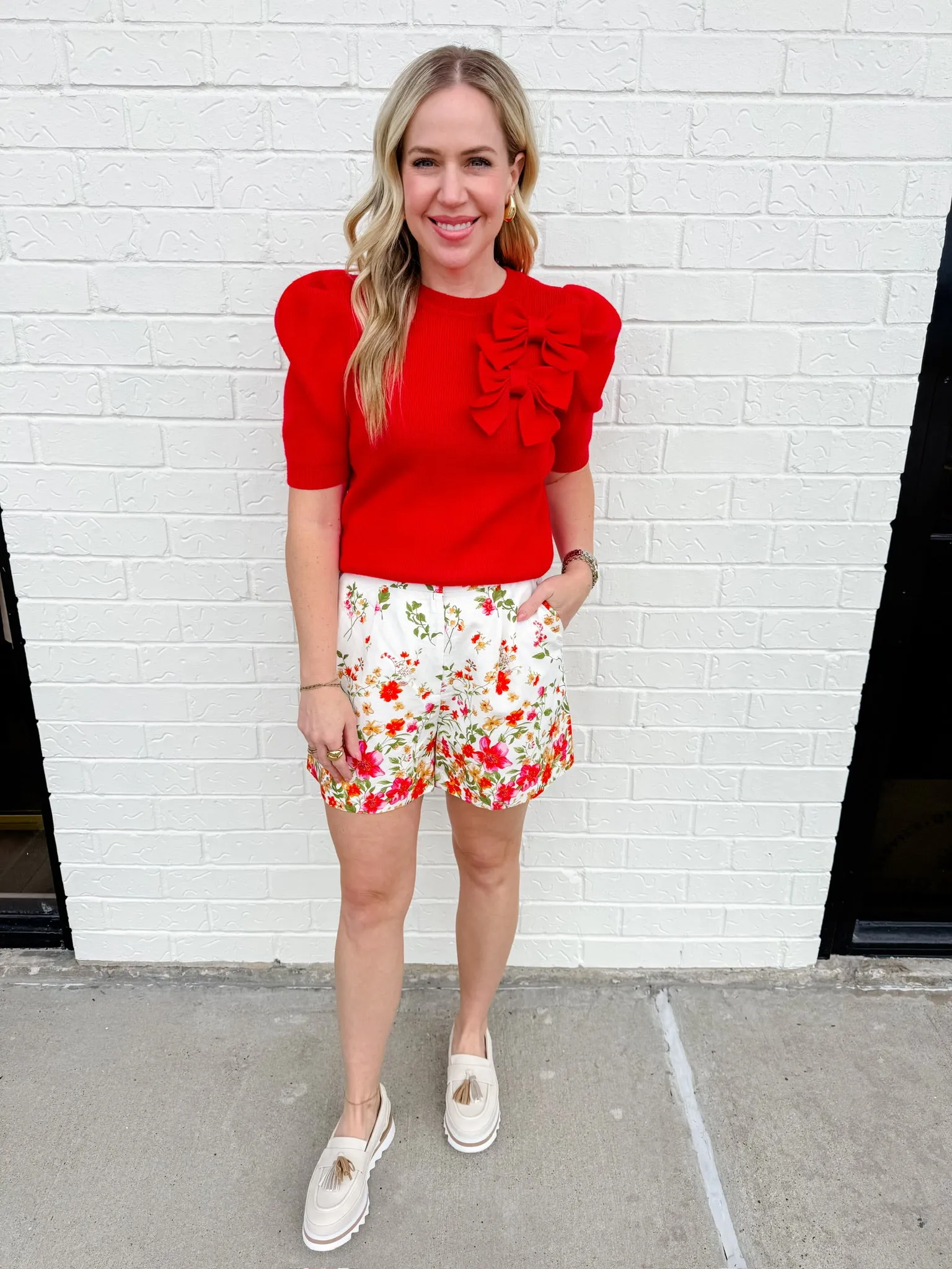 Bow Front Ribbed Sweater Top sold by Mimosa product image thumbnail 2