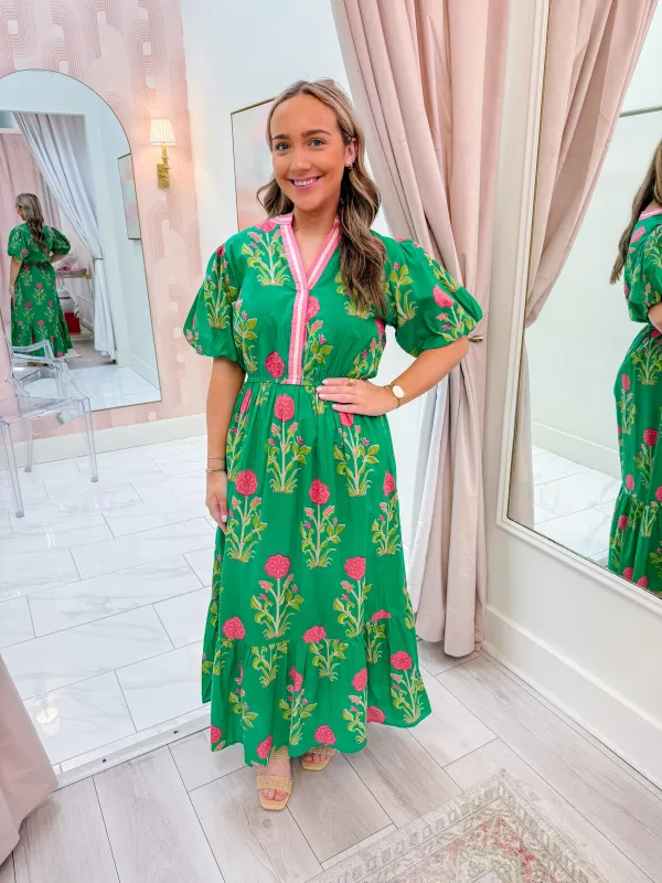 Maiya Floral Puff Sleeve Maxi Dress sold by Mimosa