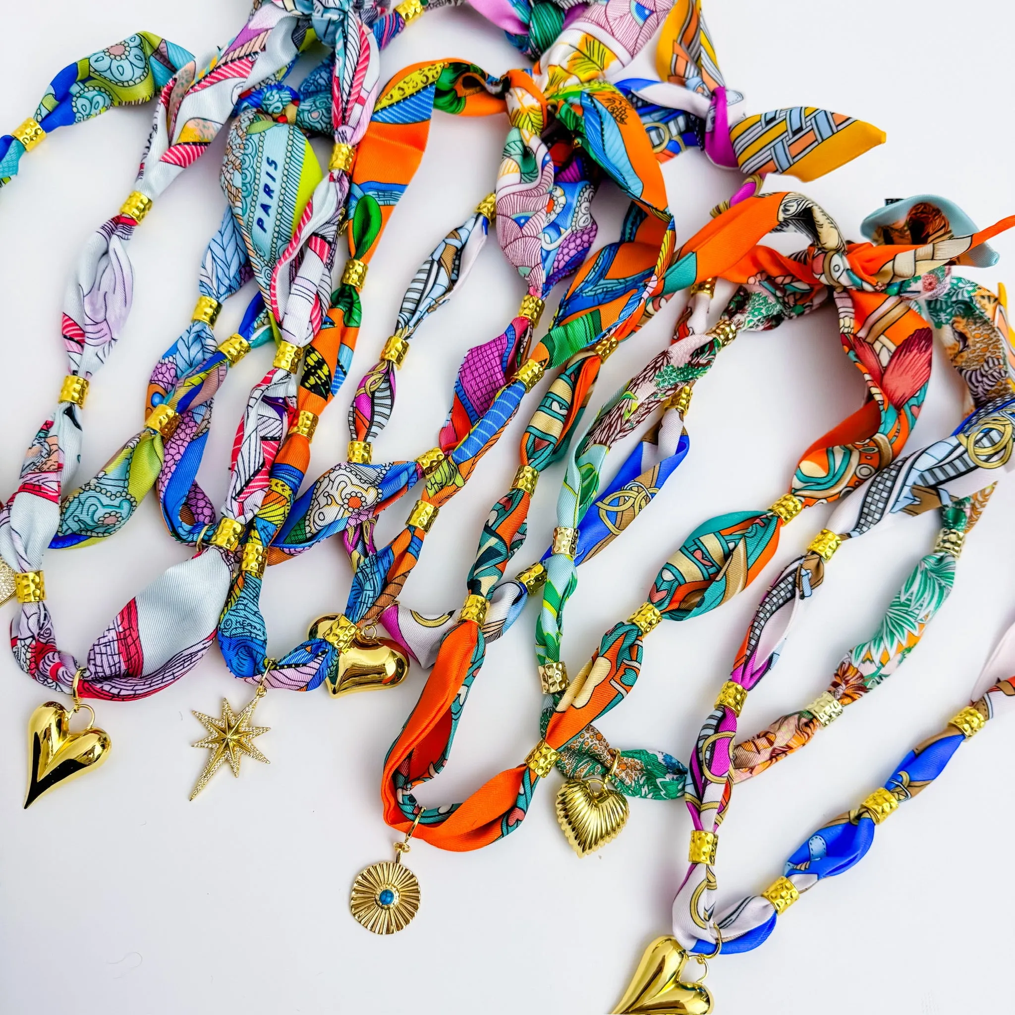 Gold Spacer Scarf Necklace sold by Mimosa