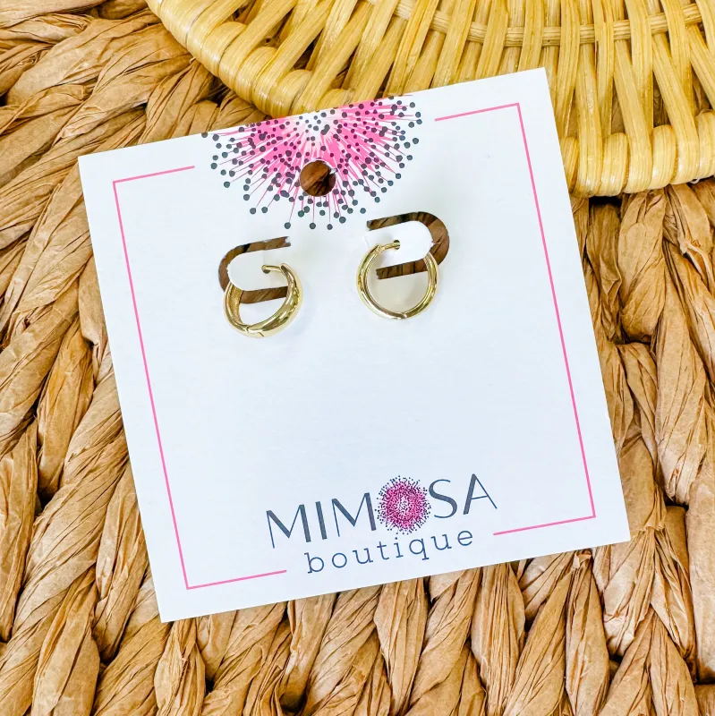 Minnie Hoop Huggie Earrings sold by Mimosa