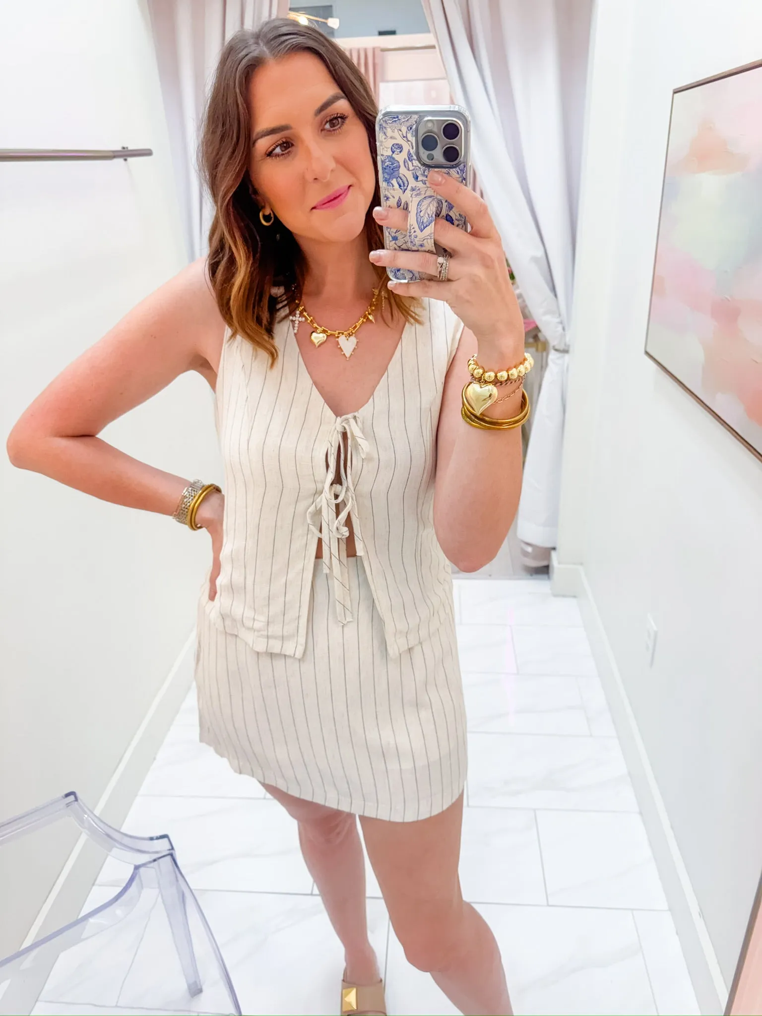 Striped Linen Skirt Set sold by Mimosa product image thumbnail 3