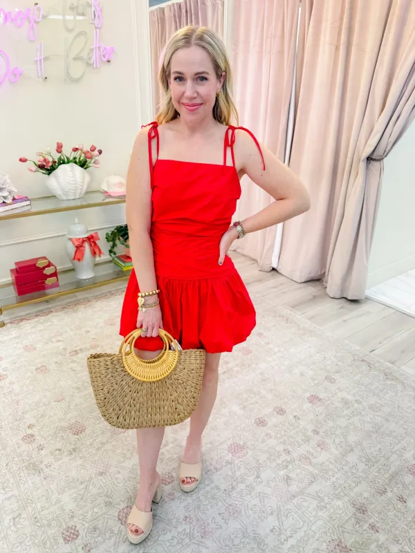 Cherry Pie Bubble Hem Mini Dress sold by Mimosa