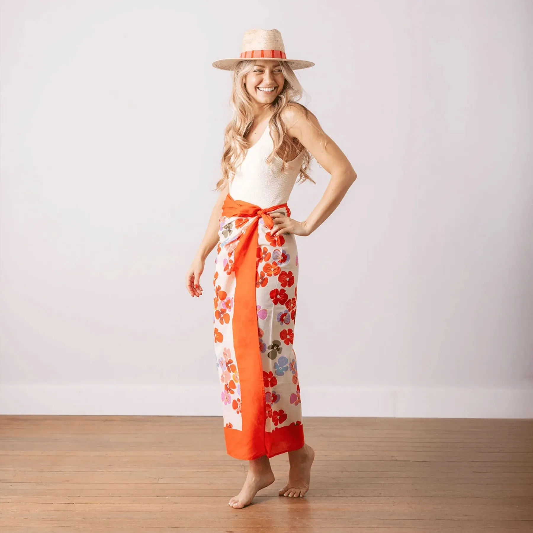 ST Rainbow Flower Sarong sold by Mimosa