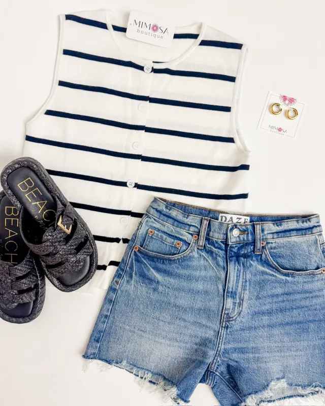 So True Stripe Knit Top sold by Mimosa