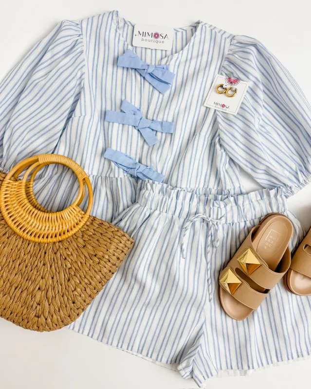 World of Possibilities Stripe Short Set sold by Mimosa