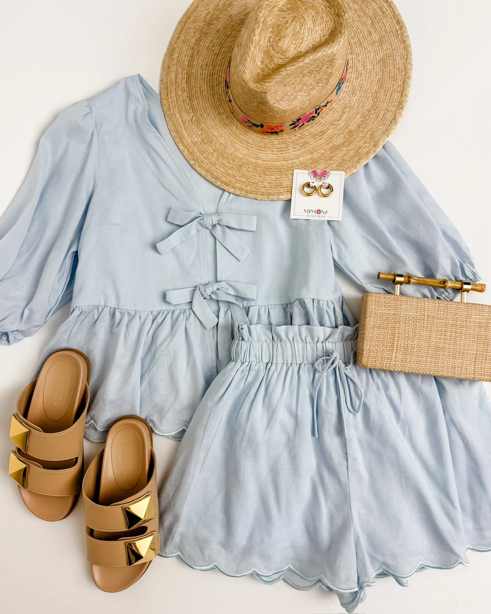 Mind Your Manners Scallop Short Set sold by Mimosa