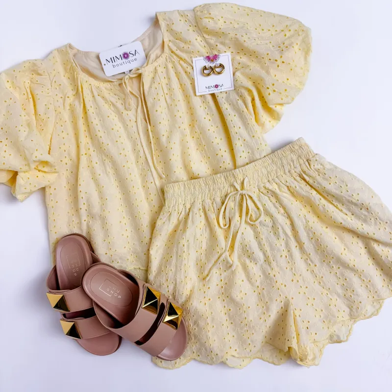 Fresh Pick Eyelet Short Set sold by Mimosa