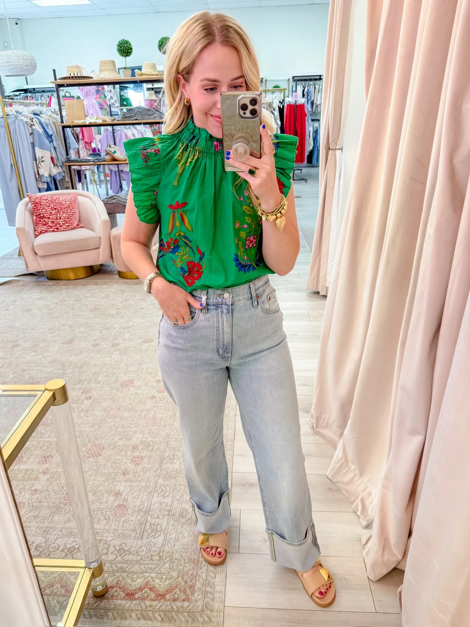 Magda Floral Flutter Blouse sold by Mimosa product image thumbnail 3