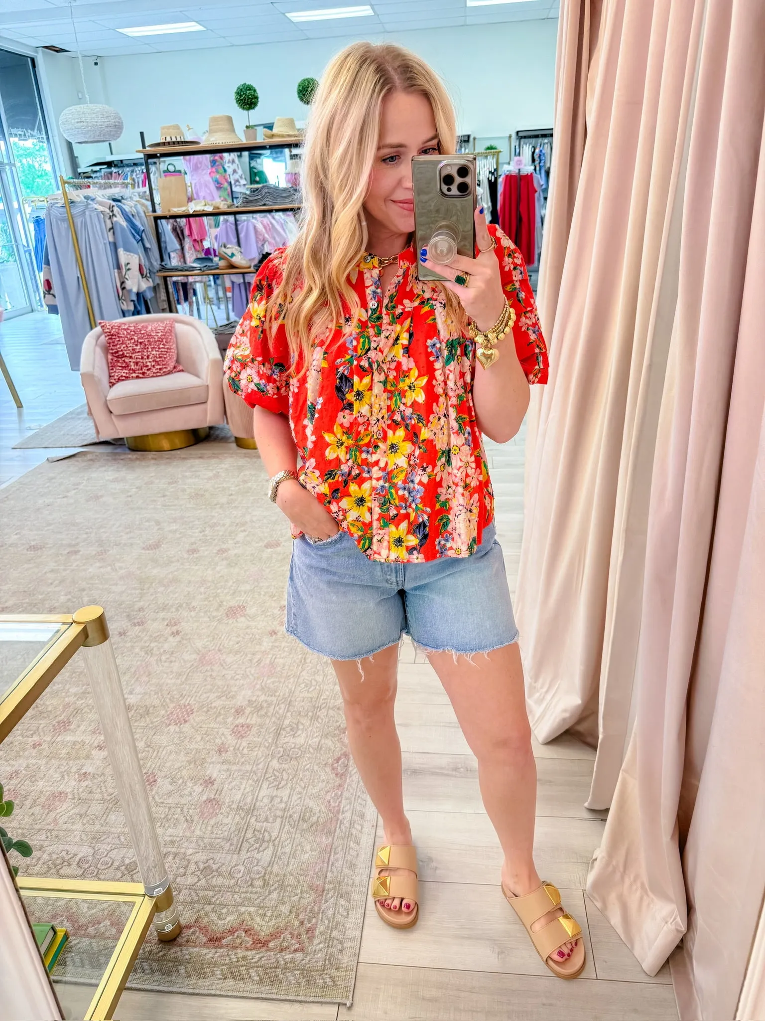 Melina Floral Pleated Blouse sold by Mimosa product image thumbnail 3