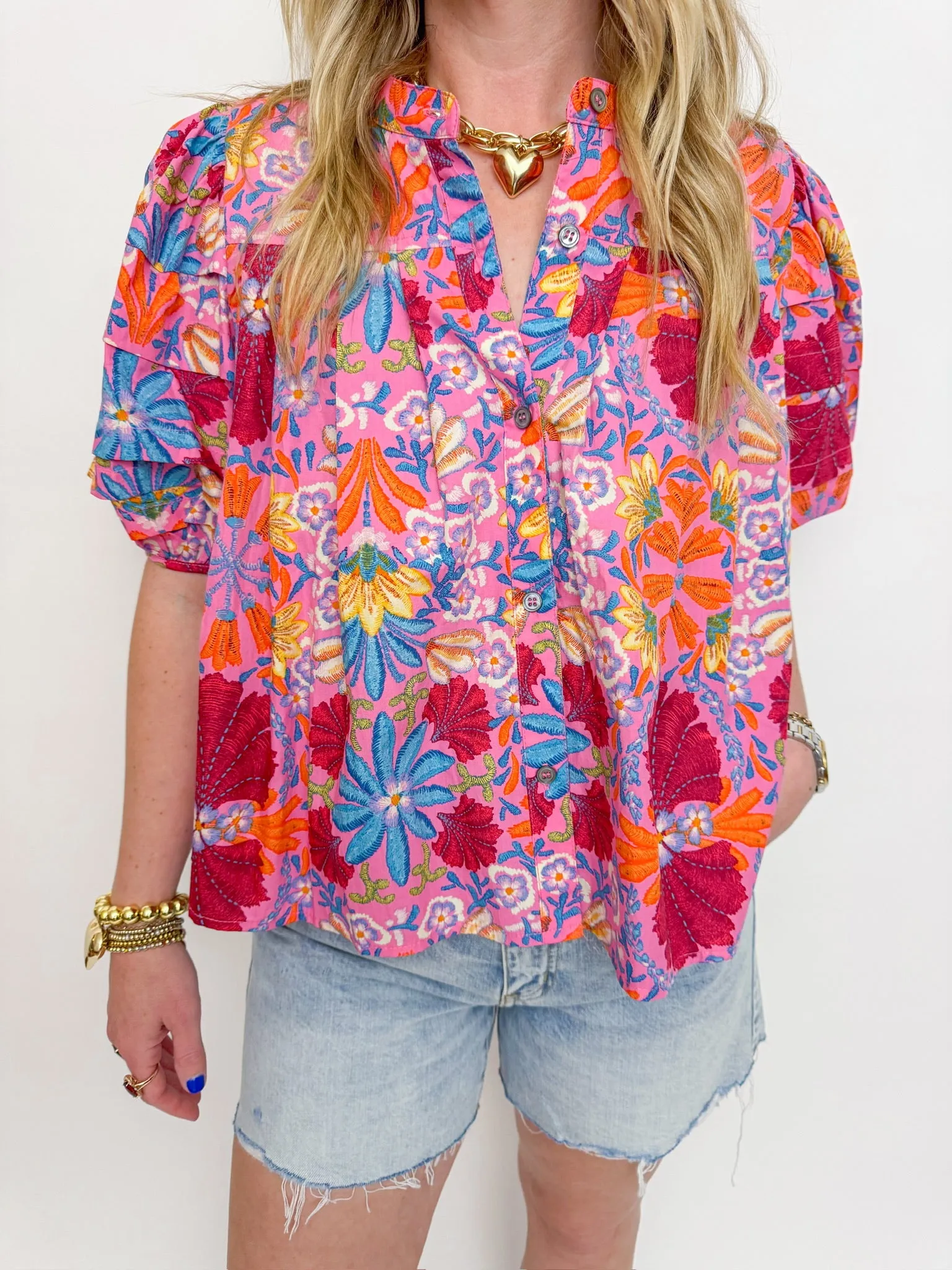 Freesia Floral Pleated Blouse sold by Mimosa product image thumbnail 2