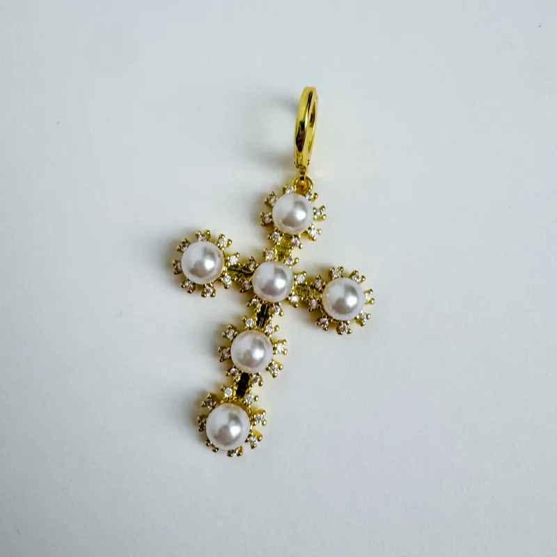Pearl Cross Charm sold by Mimosa