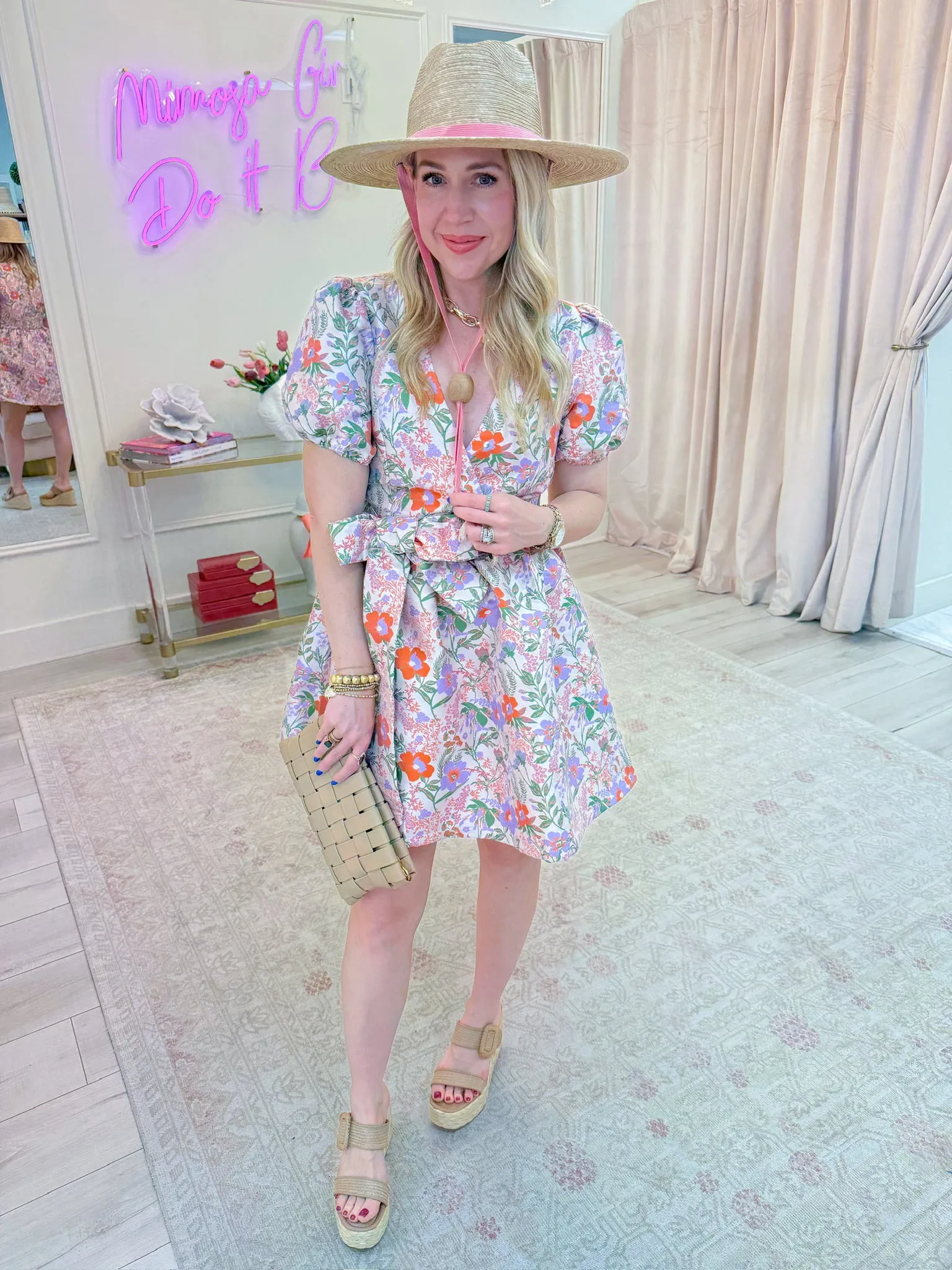 Summer Jacquard Floral Flare Dress sold by Mimosa product image thumbnail 3