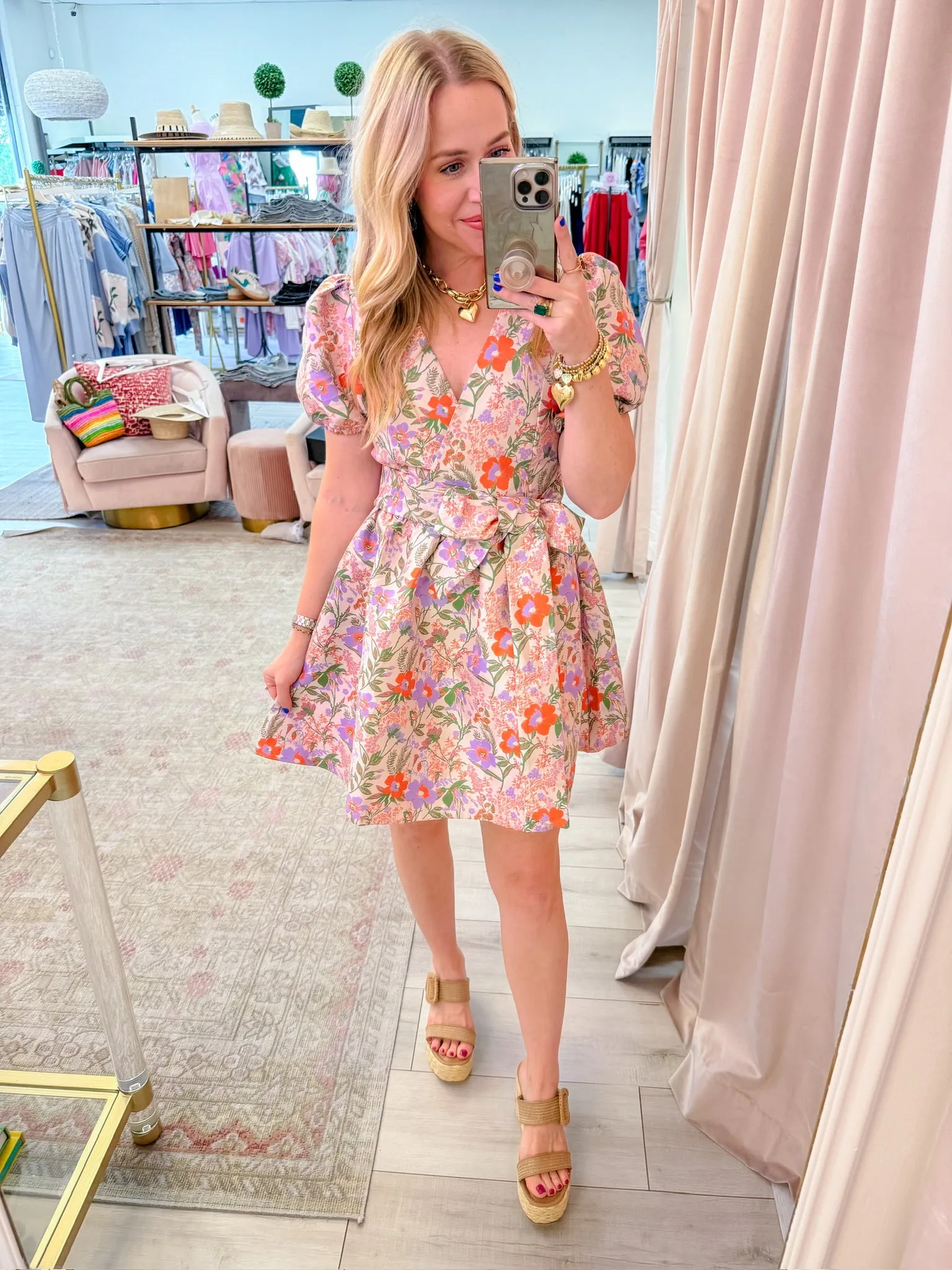 Summer Jacquard Floral Flare Dress sold by Mimosa product image thumbnail 4