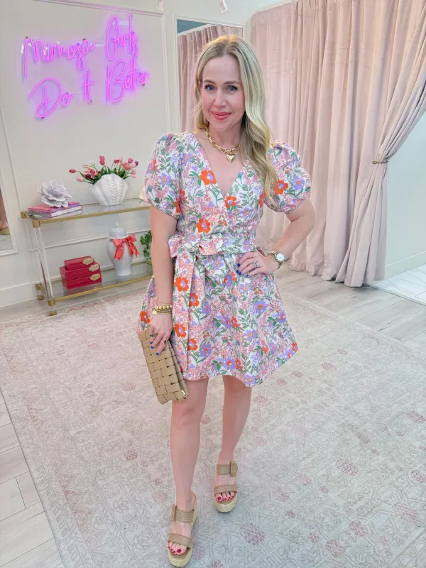 Summer Jacquard Floral Flare Dress sold by Mimosa