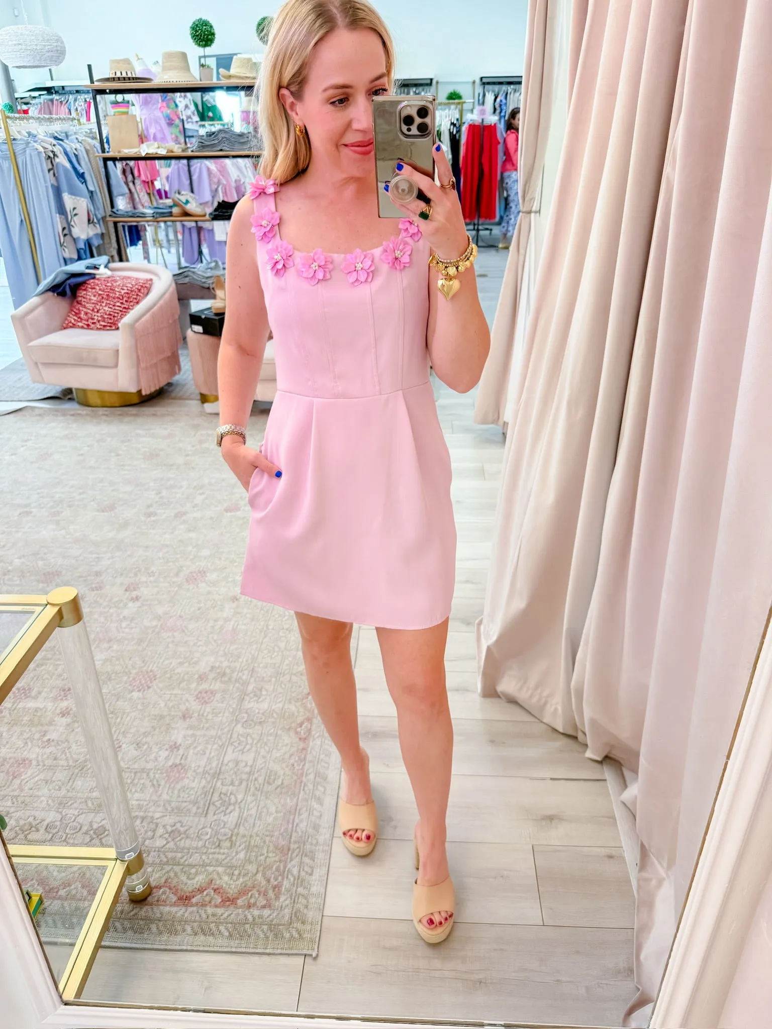 Floating Floral Embellished Mini Dress sold by Mimosa product image thumbnail 3