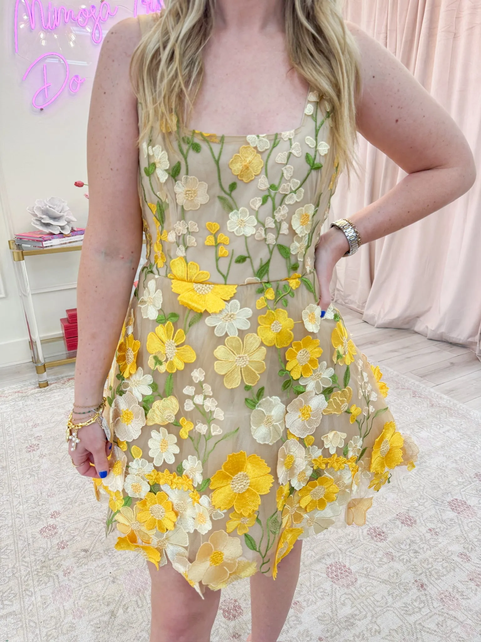 Golden Bloom Mini Dress sold by Mimosa product image thumbnail 2