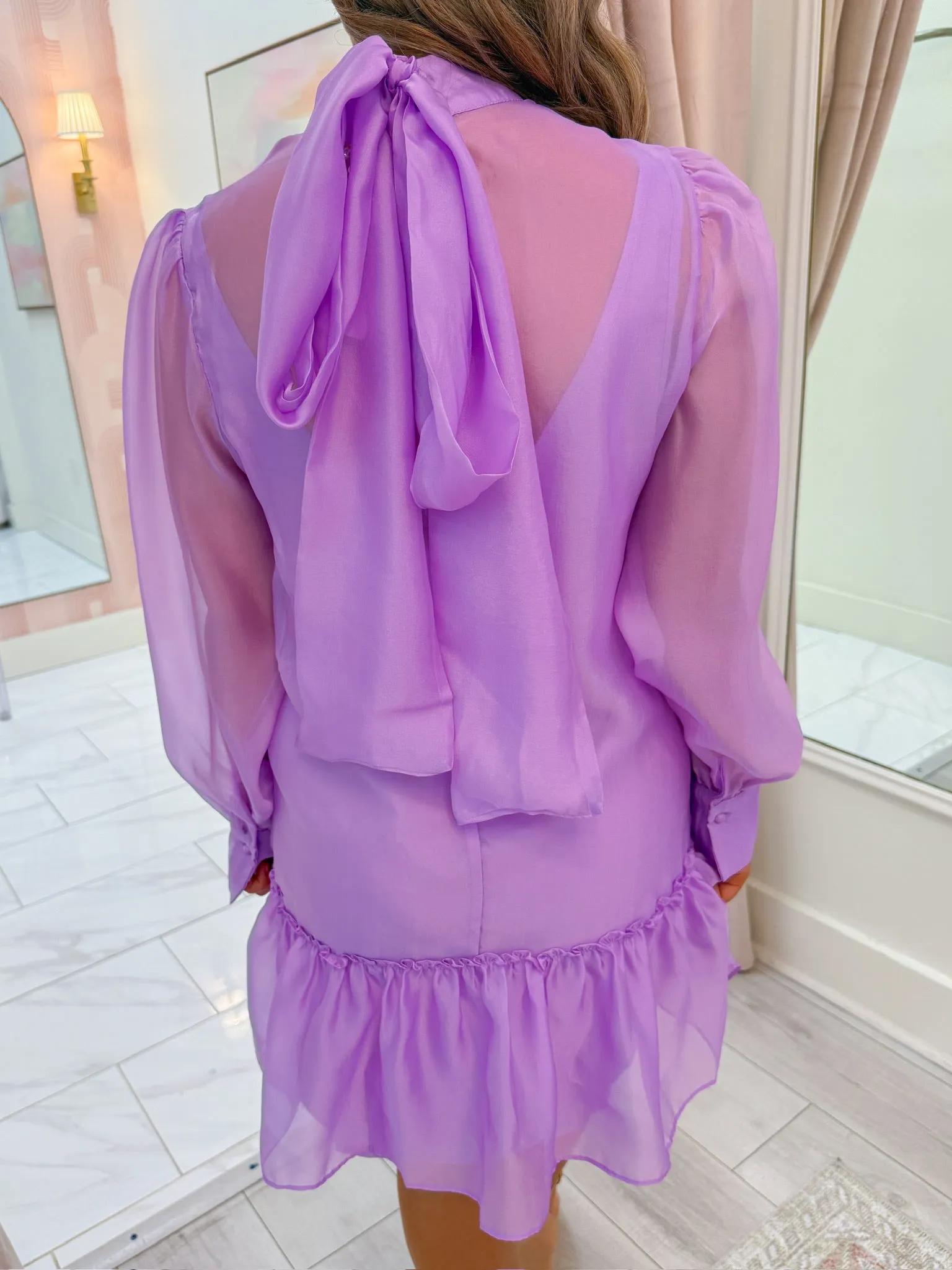 Time For Tea Chiffon Mini Dress sold by Mimosa product image thumbnail 3