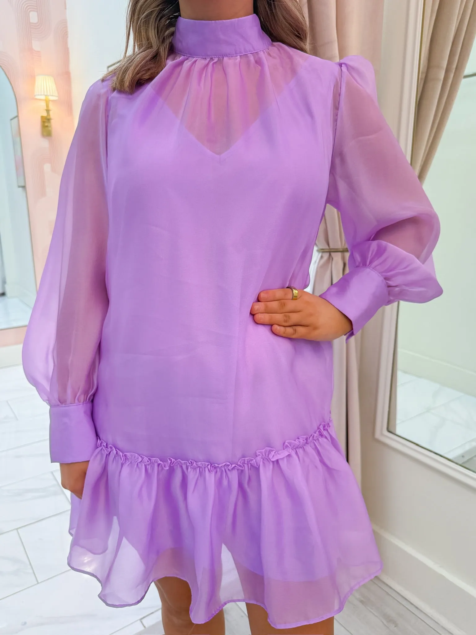 Time For Tea Chiffon Mini Dress sold by Mimosa product image thumbnail 2