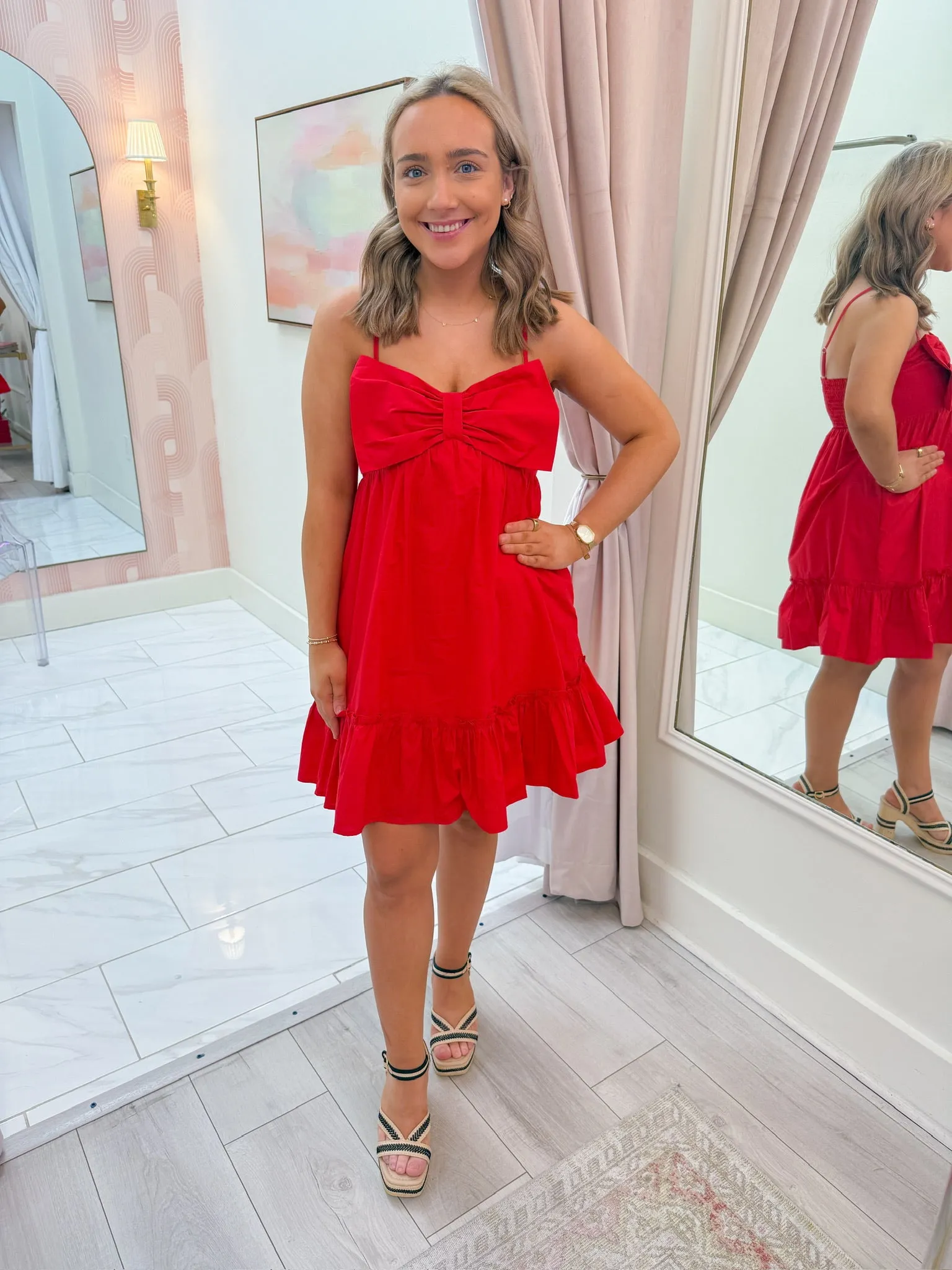 Miko Bow Tie Mini Dress sold by Mimosa