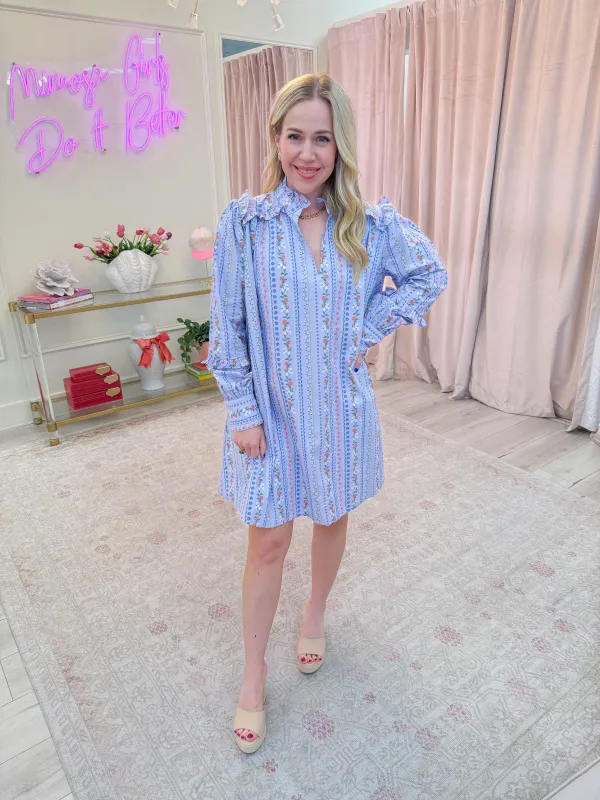 French Vine Floral Ruffle Dress sold by Mimosa