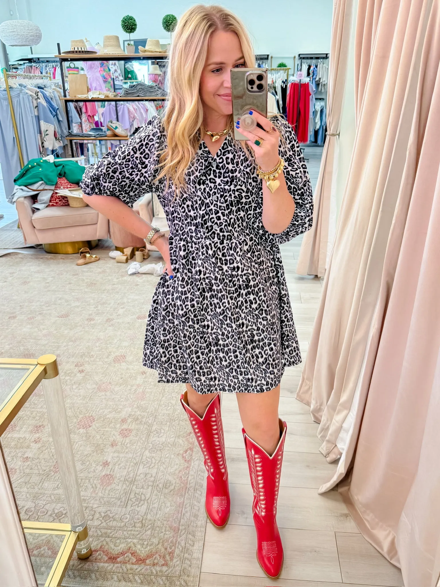 Kelly Collared Leopard Mini Dress sold by Mimosa product image thumbnail 3