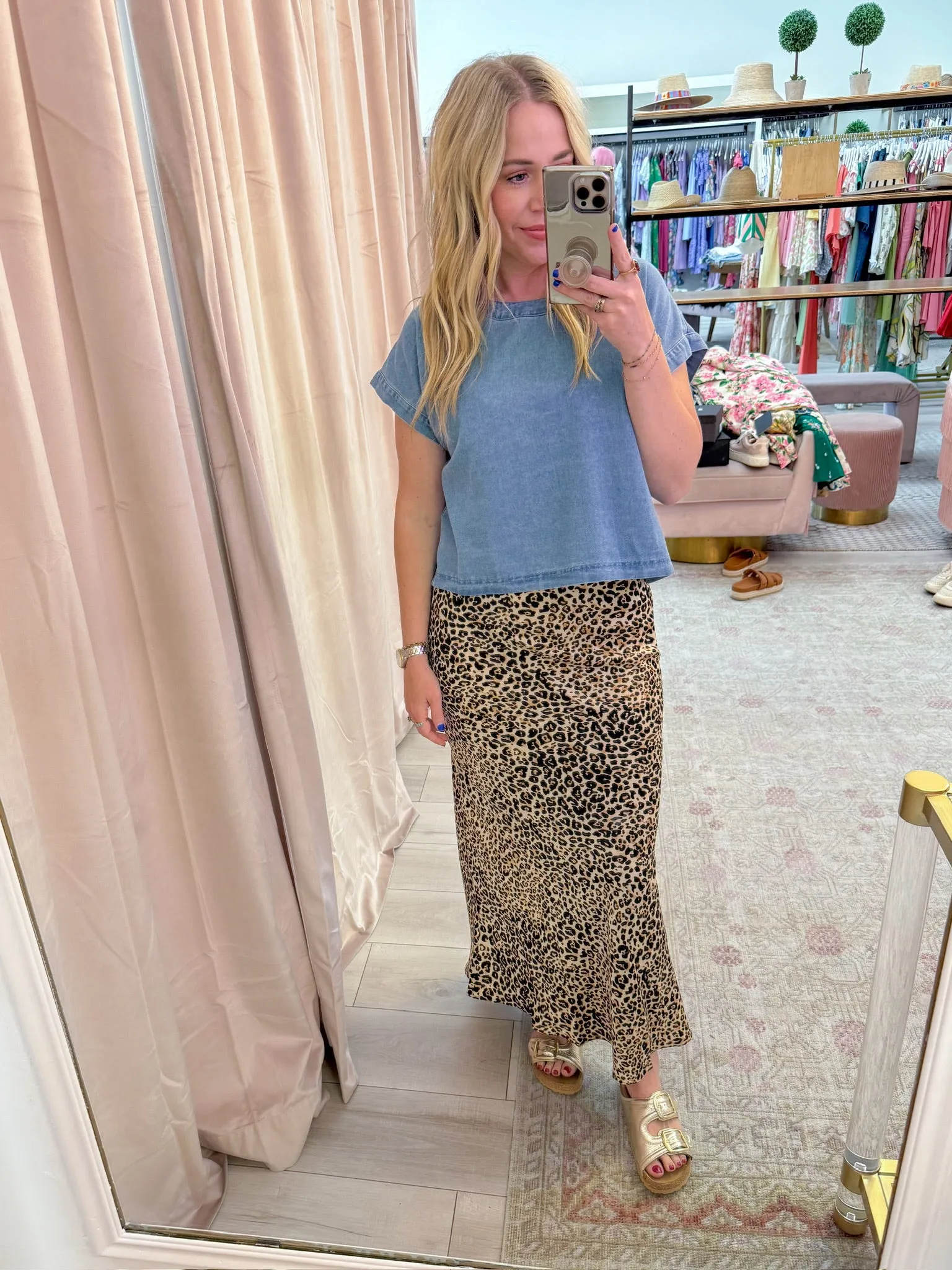 Boxy Button Back Denim Top sold by Mimosa product image thumbnail 4