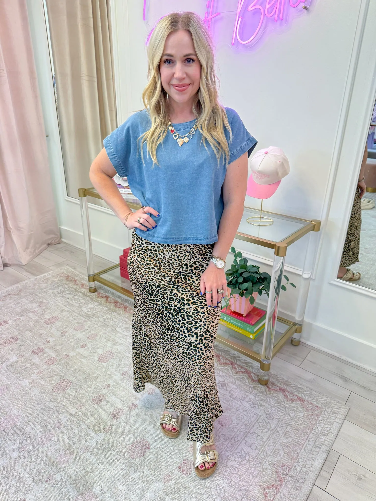 Boxy Button Back Denim Top sold by Mimosa product image thumbnail 2