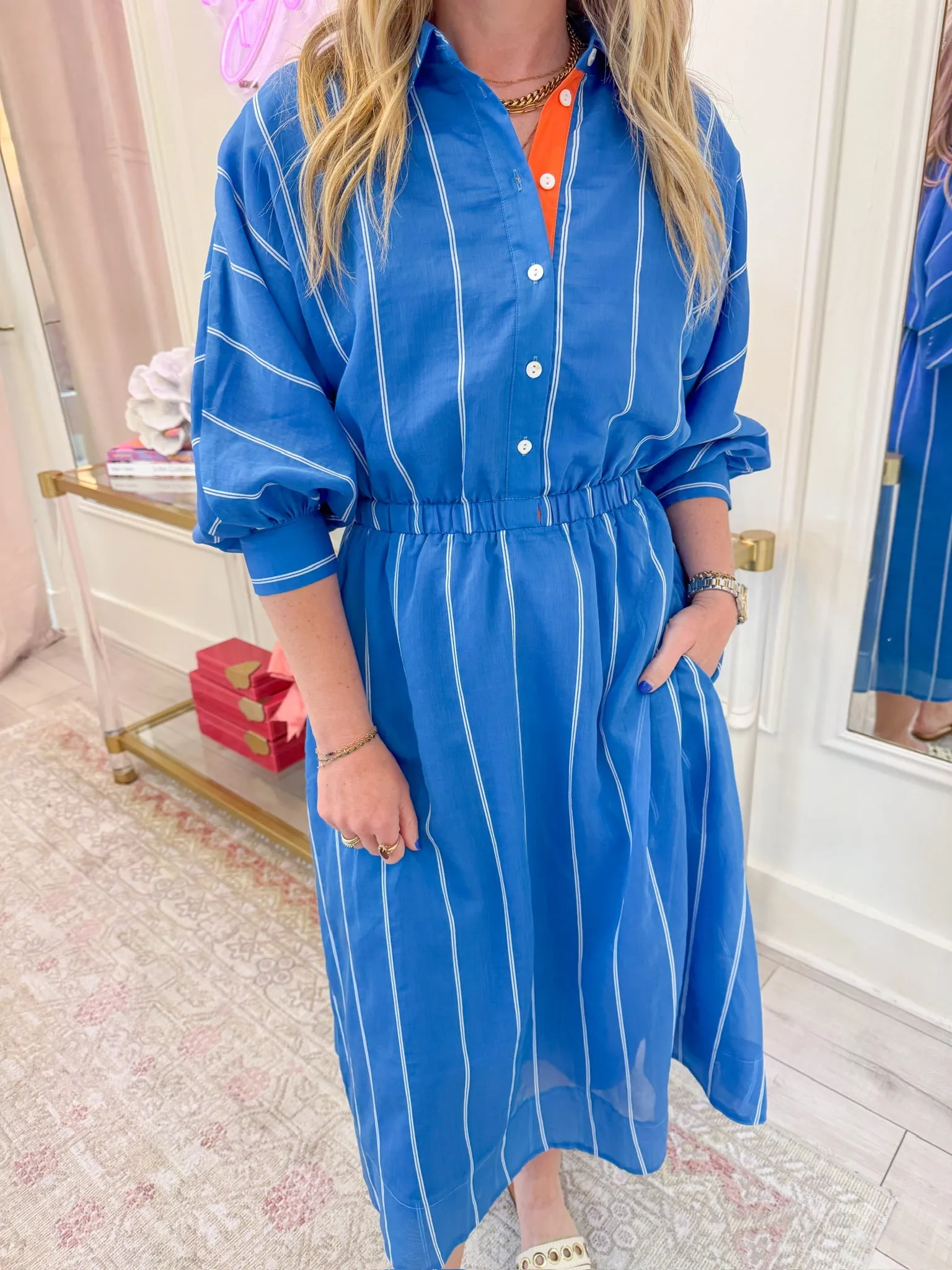 Lago Stripe Midi Dress sold by Mimosa product image thumbnail 2