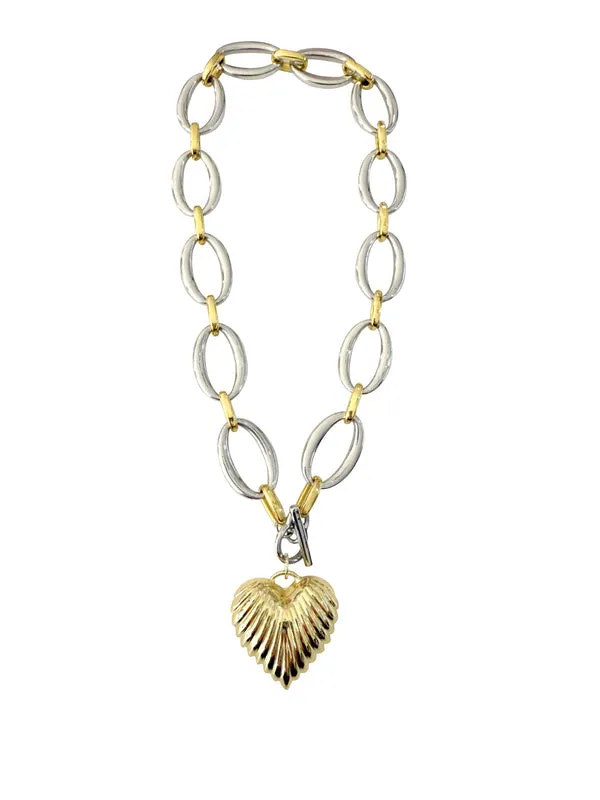 Karina Silver Scalloped Heart Necklace sold by Mimosa
