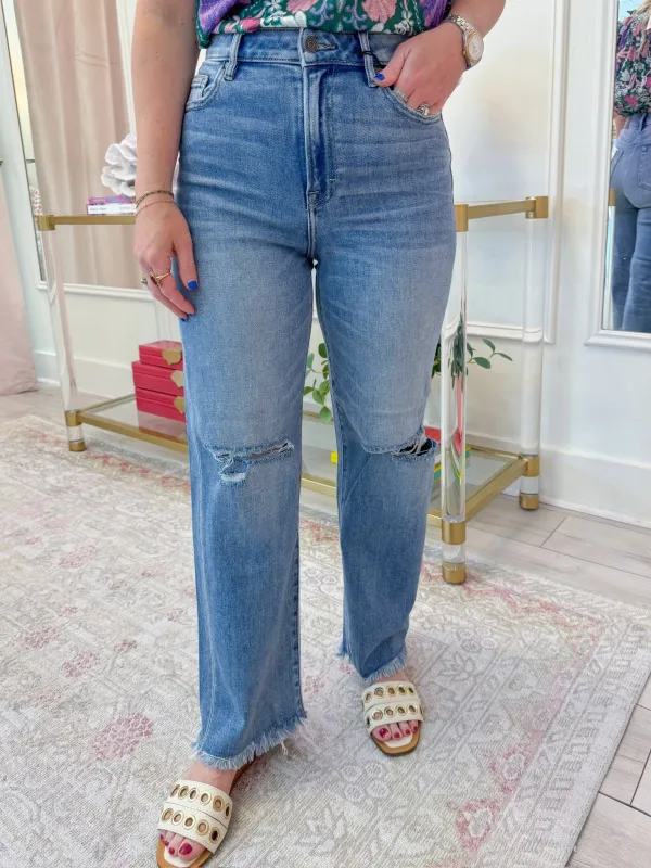 Ella High Rise Wide Straight Jean made by Hidden