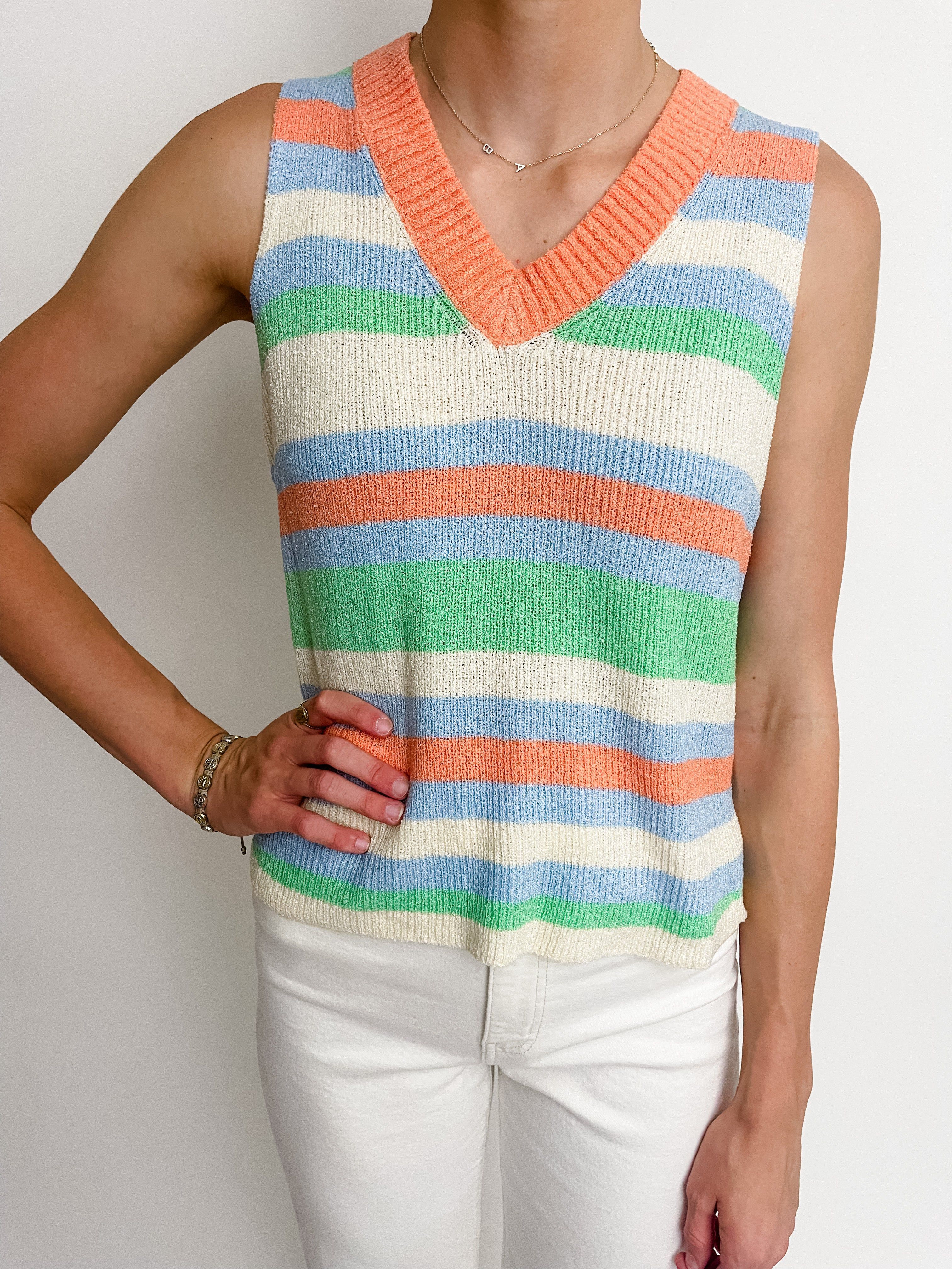Multi Stripe Tank Sweater sold by Mimosa product image thumbnail 3