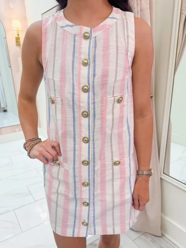 Meg Striped Mini Dress sold by Mimosa