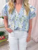 Gracie Floral Flutter Blouse sold by Mimosa