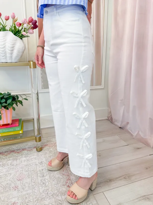 Bow & Go Crop Wide Leg Jean sold by Mimosa