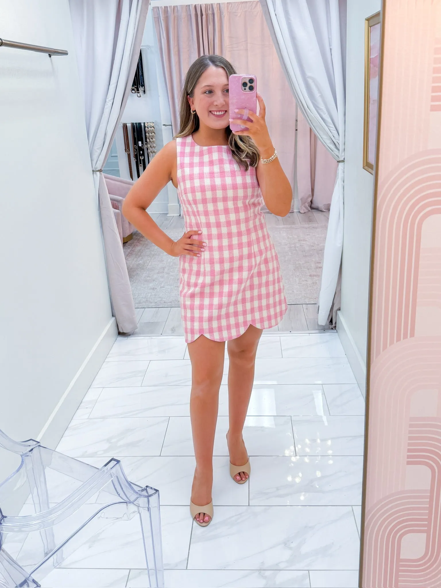 McClain Gingham Mini Dress sold by Mimosa