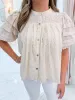 Elsie Eyelet Puff Sleeve Blouse sold by Mimosa