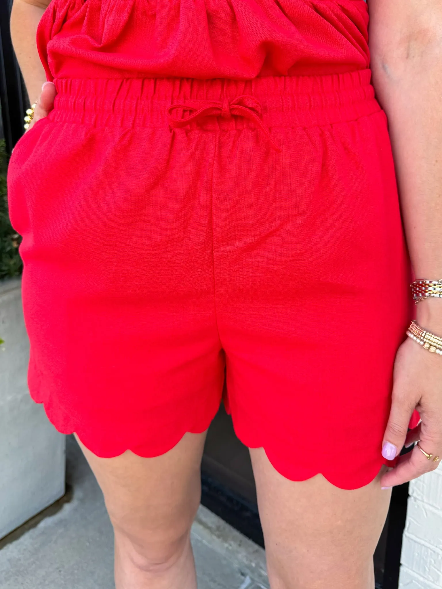 Annie Scallop Linen Shorts sold by Mimosa product image thumbnail 2