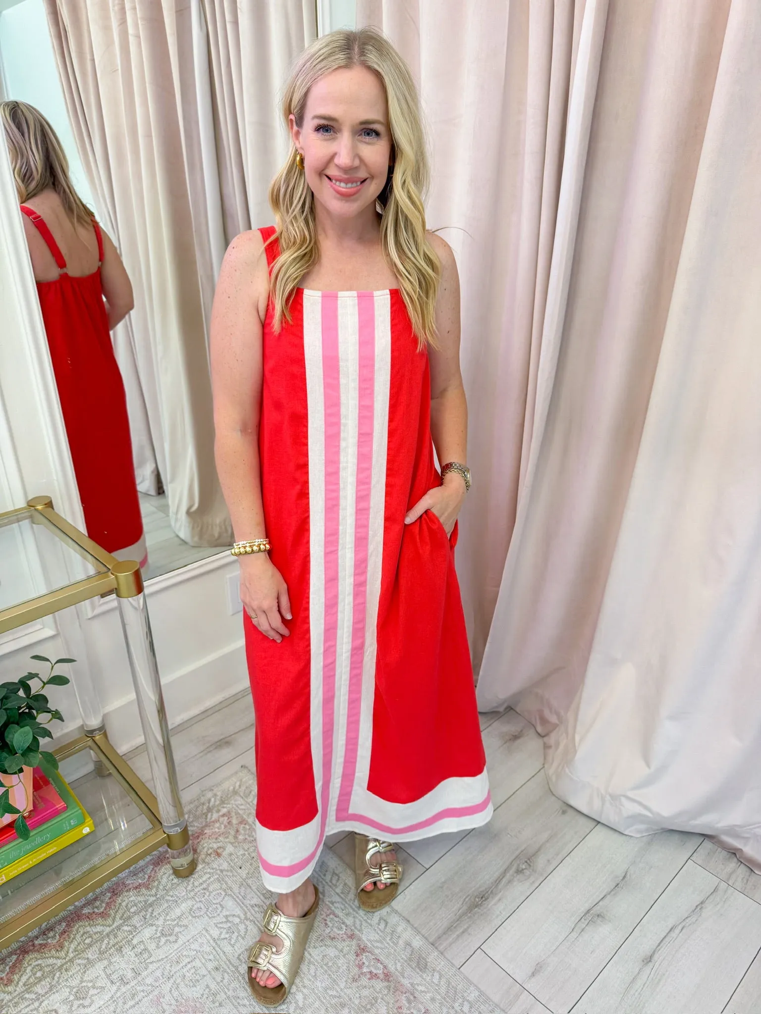Keller Stripe Linen Maxi Dress sold by Mimosa