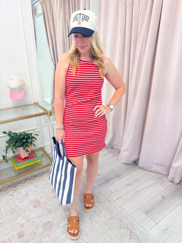 Chase the Sun Striped Mini Dress sold by Mimosa