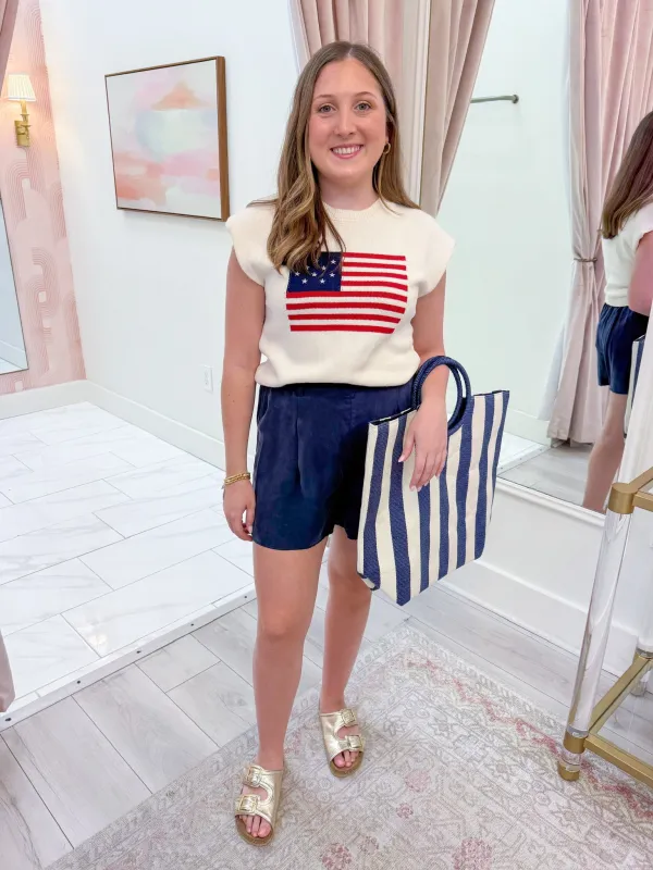 American Dream Flag Sweater Tank sold by Mimosa