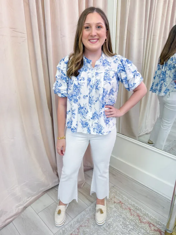 Evelyn Floral Button Blouse sold by Mimosa