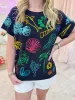 Sequin Multi Sea Icon Outline Tee sold by Mimosa